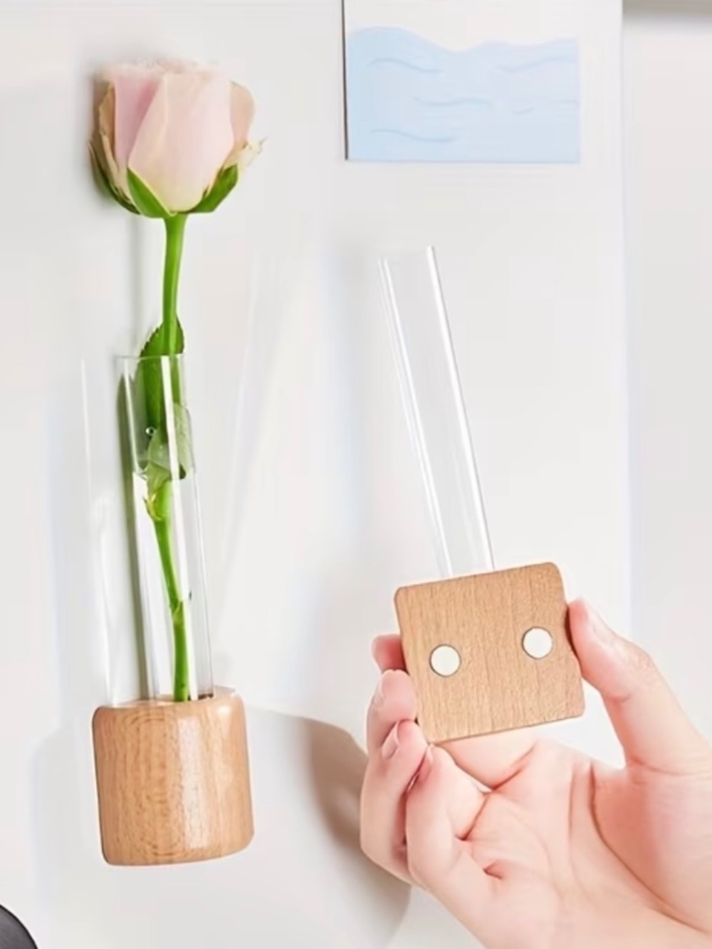 2 Piece Magnetic Propagation Hydroponic Bamboo Vase - Picture 2 of 5